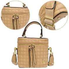 Bolsa feminina mao e transversal -  golden fenix, Bege, P
