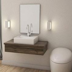 Bancada para Banheiro 80cm com Cuba Q39 e Espelheira 801W Metrópole Co