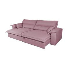 Sofá Retrátil Reclinável 2.30m Nivus Rose Molas Ensacadas - King House