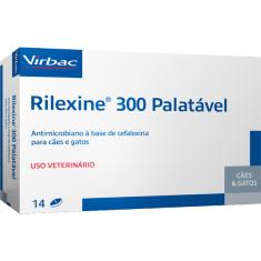 Antibiótico Virbac Rilexine Palatável para Cães e Gatos de 14 Comprimidos - 300 mg