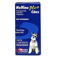 Vermífugo Helfine Plus Cães Agener c/ 4 Comprimidos