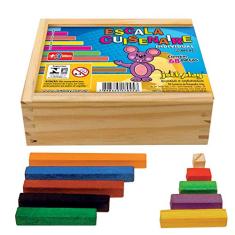 JOTTPLAY Escala Cuisenaire Individual 68 Peças Cx De Madeira Multicolorido