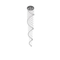 Lustre De Cristal Espiral Com 2 Metros De Altura,base De Inox