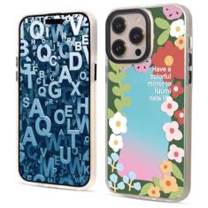 GANGANPRO Capa para iPhone 12 Pro Max 6,7 polegadas colorida a laser com padrão iridescente brilhante protetor de silicone macio antiarranhões PC capa traseira