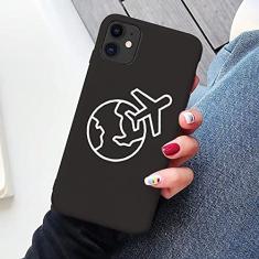 Capa de telefone de luxo World Map Travel para iPhone XR XS Max X XS 12 11 Pro max SE 2020 6s 7 8 Plus Capa de silicone para avião em TPU macio, avião 11, para iphone 12Pro