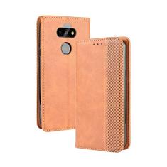 Capa para LG Aristo 5, capa flip carteira de couro para LG Aristo 5, capa magnética retrô para celular, capa carteira de telefone com compartimentos para cartões