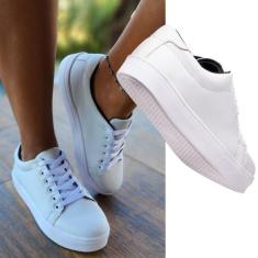 Tenis Casual Feminino Branco Com Sola Anti-Derrapante - Fierre, Branco