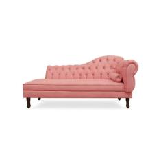 Recamier Divã Juliana 160cm com Strass - Esquerda Suede - Passoni Deco
