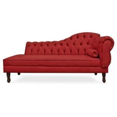 Recamier Divã Cancun 185cm com Capitonê - Esquerda Suede - Passoni Dec