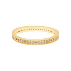 Anel Rommanel Banhado Ouro Meia Aliança Aro Com Zircônias 511880, 20