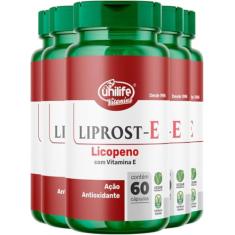 Kit 5 Liprost e Licopeno com Vitamina E Unilife 60 cápsulas