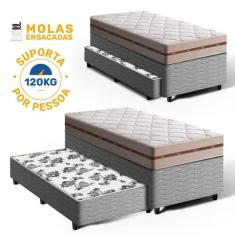 Cama Box Bicama com Colchão de Molas Ensacadas Solteiro Anjos Classic 