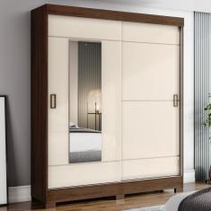 Guarda Roupa 2 Portas Deslizantes 2 Gavetas B66 Briz - Castanho HP com Off White
