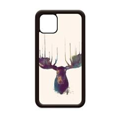 Capa colorida com efeito artístico de cabeça de animal de rena para iPhone 11 Pro Max para Apple Mobile Case