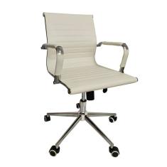 cadeira de escritório secretária giratória esteirinha branca