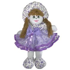 Boneca de Pano Brinquedo Decoração 50cm Floral Laço Bebê Meninas Artes