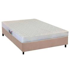 Cama Box Casal: Colchão Espuma Herval AG65 Frontier + Base CRC Suede C