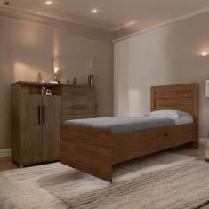 Conjunto De Cama Com Colchão E Cômoda Para Quarto Malbec