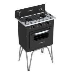 Fogão Portátil Gemmini Vetro 2 Bocas Venax - S/ Tampa - Preto Fosco - Gás