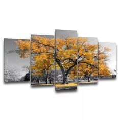 Quadro Decorativo 129x63 Sala Quarto Árvore Amarela 1