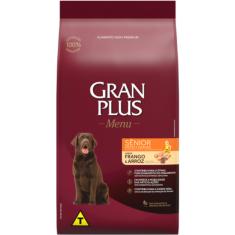 Ração Gran Plus Menu Sênior Frango e Arroz para Cães Idosos Raças Médias e Grandes - 3 Kg