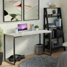 Conjunto Escritório Home Office com Mesa Industrial + Estante Escada P