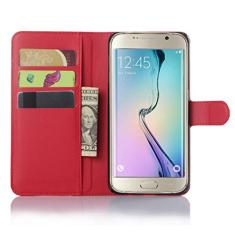 Capa carteira para Samsung Galaxy S6 Edge Plus, capa carteira flip de couro PU premium com compartimento para cartão, suporte e fecho magnético [capa interior à prova de choque de TPU] Compatível com