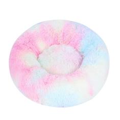 KAIJIE Cama calmante para cães e gatos, cama redonda macia e aconchegante para cães e gatos pequenos, médios e pequenos, diâmetro de 80 cm