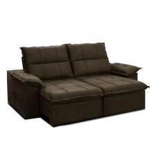 Sofá Solar Cesky 3 Lugares Retrátil E Reclinável 2,00M Gralha Azul Marrom
