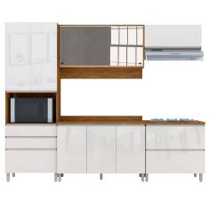 Cozinha Completa Bartira Amazonita com 9 Portas, 4 Gavetas e 7 Prateleiras - 271,2cm de largura