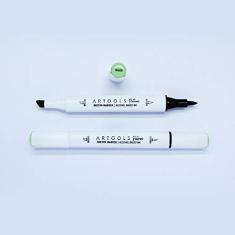 Marca Texto Artools Pictom Pontas Broad e Brush Verde G523