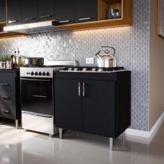 Balcão Para Cooktop de Cozinha 2 Portas Turim Para Cooktop 5 Bocas Mov