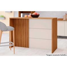 Balcão Ilha Cozinha Gourmet Requinte Nature-areia - Henn