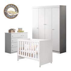 Quarto de Bebê Helena Phoenix Baby com Berço 1344 Qmovi Branco