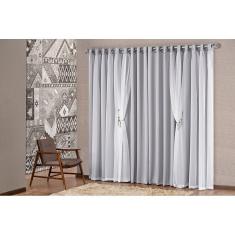 Cortina Mabelle Semi Blackout Tapa Sol 3,00m X 2,50m. Cinza