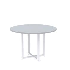 Mesa de Reunião Redonda 100cm Mrr1100p25tub Cinza/Branco