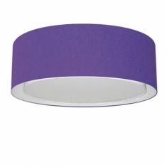Plafon Cilíndrico Duplo Md-3037 Tecido 60x25cm Bivolt Roxo