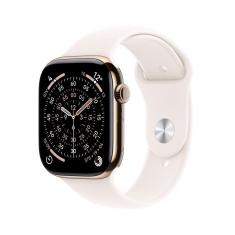 Apple Watch Series 11 GPS + Cellular - Caixa dourada de titânio – 46 mm - Pulseira esportiva blush-clara – M/G
