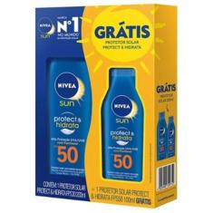 Kit Protetor Solar Nivea Sun Protect & Hidrata FPS50 200ml + Nivea Sun Protect & Hidrata FPS50 100ml