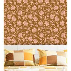 Papel de Parede Adesivo Lavável Floral Bege Retro