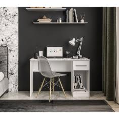 Mesa Escrivaninha Com 1 Gaveta E Espaço Para Cpu 2319 Branco