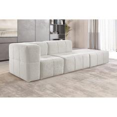 Sofá Modular  3 Lugares Bouclé Nude