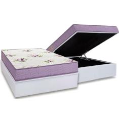 Conjunto Box Baú Casal: Colchão Molas Ortobom D23 Physical Super Resistente Bordado + Base Crc Courano White (138x188)