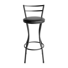 Banqueta Alta Famais Home Com Assento Estofado Preta Preto