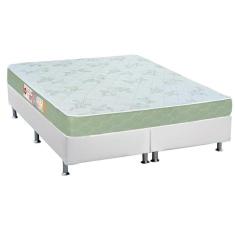 Cama Box Queen: Colchão Espuma Castor D33 Sleep Max + Base Crc Courano White(158X198)