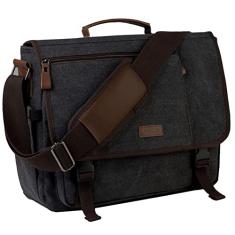 Bolsa Mensageira, VASCHY Bolsa Masculina Maletas de Lona 15,6 Polegadas Bolsa para Laptop Bolsa Transversal Bolsa Escolar Bolsas de Computador para Trabalho Escritório Feminino