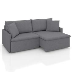 sofá 3 lugares retrátil e reclinável stilo linho grafite 214 cm