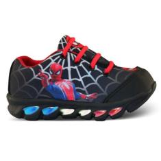 tenis de led infantil masculino homem aranha com luzinha meninos - Led
