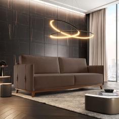 Sofá 3 Lugares Bouclê 216cm Dubai Marrom