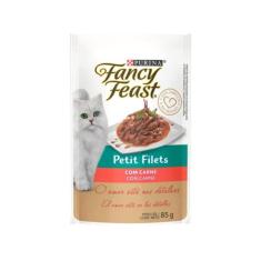 Ração Úmida para Gato Adulto Sachê Fancy Feast Petit Filets Carne 85g,